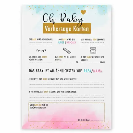 Oh Baby Vorhersagekarten – deutsche Vorderseite